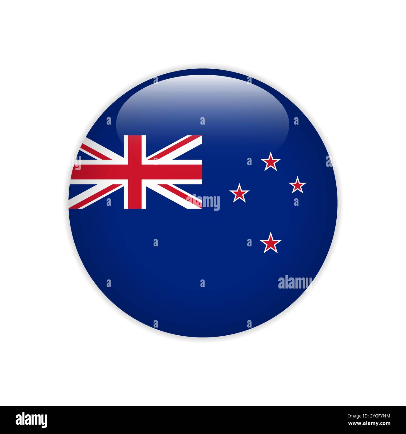 Neuseeländische Flagge auf Taste Stock Vektor
