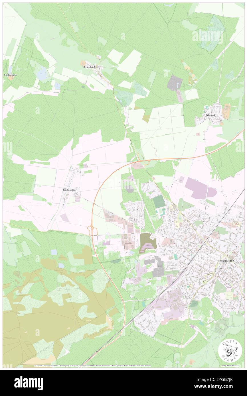 Muertelberg, Deutschland, Brandenburg, N 52 6' 34'', N 13 7' 53''', Karte, Kartenausgabe 2024. Erkunden Sie Cartascapes, eine Karte, die die vielfältigen Landschaften, Kulturen und Ökosysteme der Erde enthüllt. Reisen Sie durch Zeit und Raum und entdecken Sie die Verflechtungen der Vergangenheit, Gegenwart und Zukunft unseres Planeten. Stockfoto