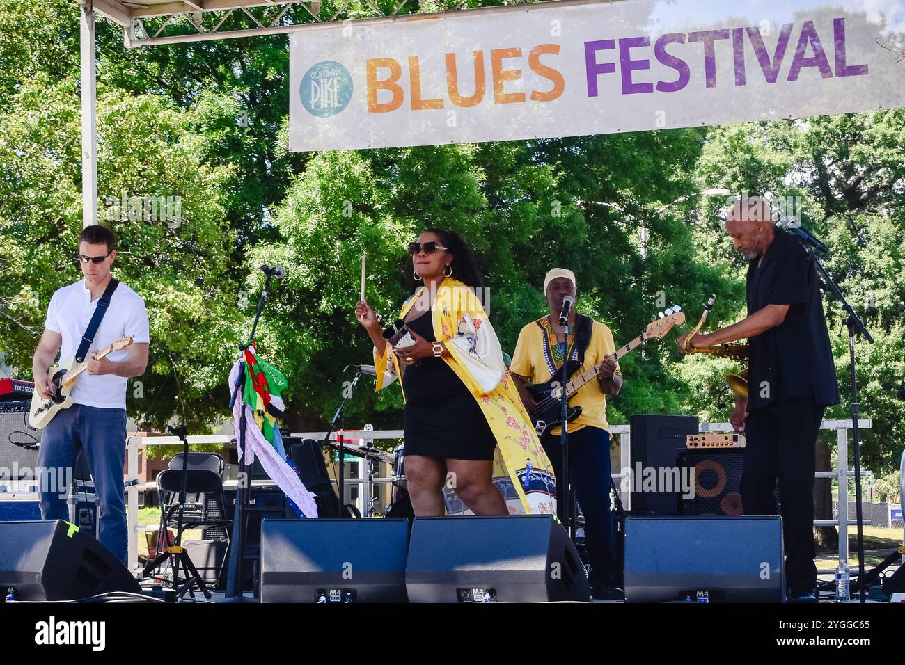 Stacy Brooks Band beim Columbia Pike Blues Festival in Arlington, Virginia, 15. Juni 2024 Stockfoto