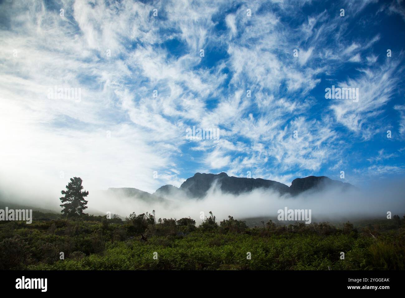 Wolken über den Outeniqua Mountains, Garden Route, Südafrika Stockfoto