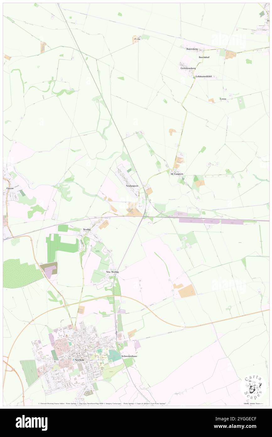 Neulangsow, Deutschland, Brandenburg, N 52 34' 3''', N 14 24' 7''', Karte, Cartascapes Map, veröffentlicht 2024. Erkunden Sie Cartascapes, eine Karte, die die vielfältigen Landschaften, Kulturen und Ökosysteme der Erde enthüllt. Reisen Sie durch Zeit und Raum und entdecken Sie die Verflechtungen der Vergangenheit, Gegenwart und Zukunft unseres Planeten. Stockfoto