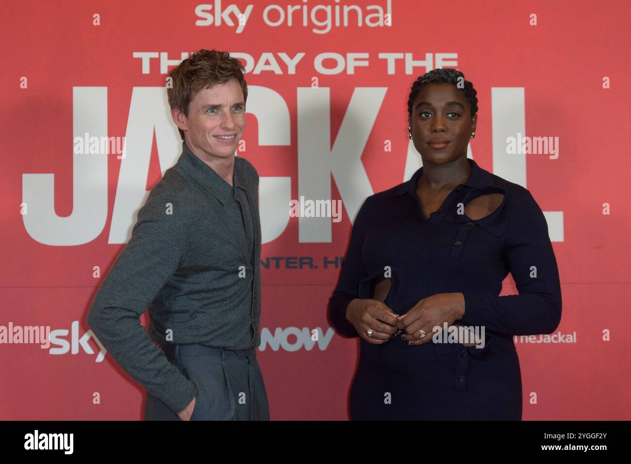 Italien, Rom, 7. November 2024 - Fotoruf der Sky TV-Serie „The Night of the Jackall“ (die Nacht des Jackalls): Eddie Redmayne Foto © Fabio Mazzarella/Sintesi/Alamy Live News Stockfoto