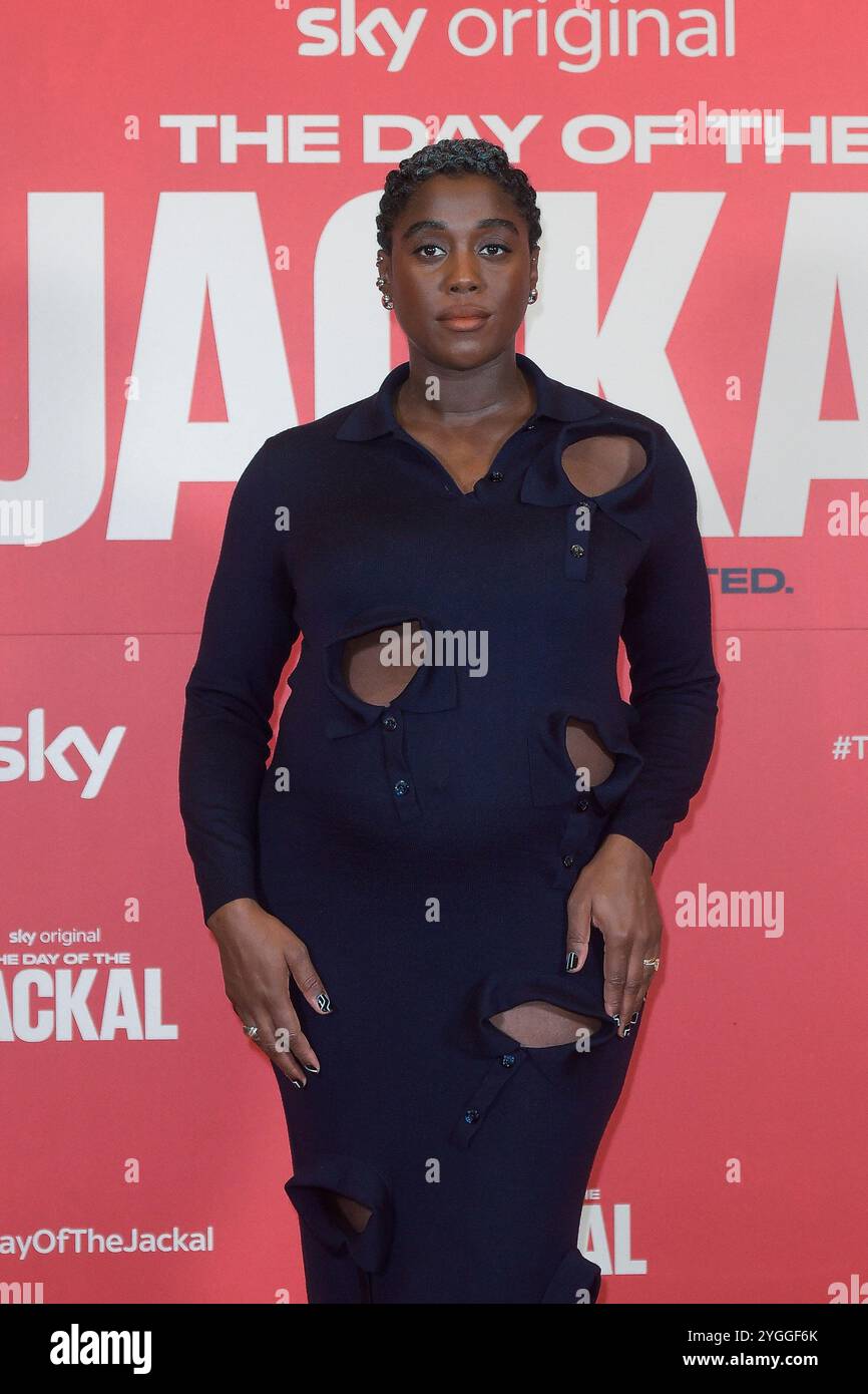 Italien, Rom, 7. November 2025 - Fotoruf der Sky TV-Serie „The Night of the Jackall“ (die Nacht des Jackalls): Lashana Lynch Foto © Fabio Mazzarella/Sintesi/Alamy Live News Stockfoto