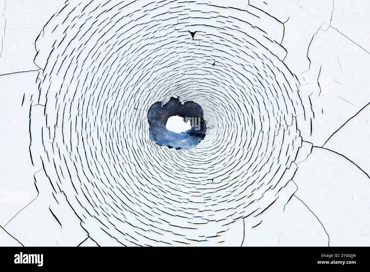 Bullet Hole in Sign Post, Südafrika Stockfoto
