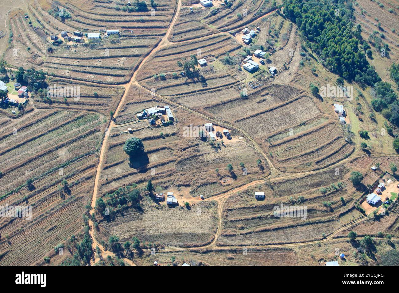 Ländliche Luftszene, Swasiland Stockfoto