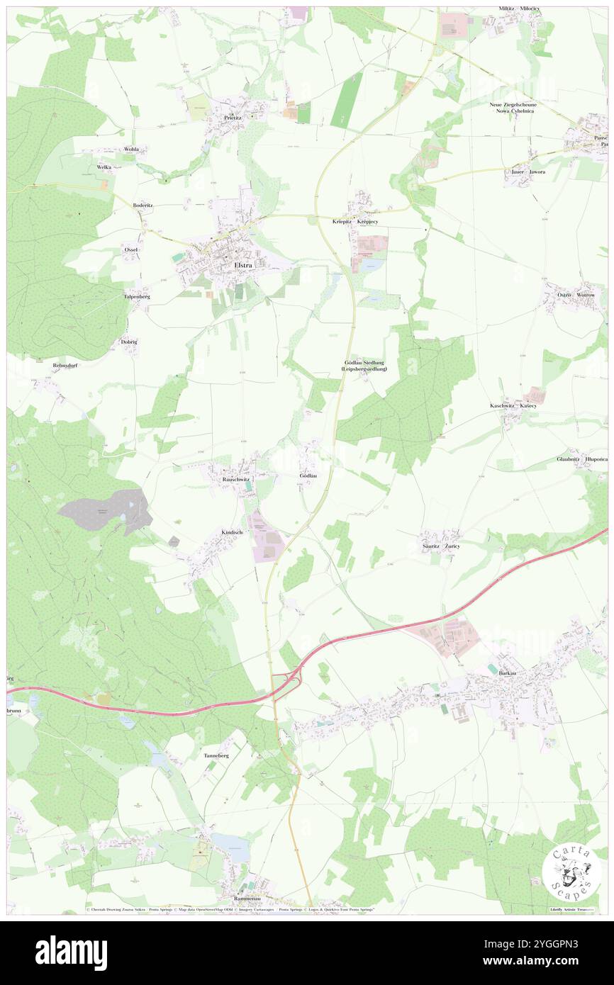 Goedlau, DE, Deutschland, Sachsen, N 51 11' 59''', N 14 8' 44''', Karte, Karte, Kartenausgabe 2024. Erkunden Sie Cartascapes, eine Karte, die die vielfältigen Landschaften, Kulturen und Ökosysteme der Erde enthüllt. Reisen Sie durch Zeit und Raum und entdecken Sie die Verflechtungen der Vergangenheit, Gegenwart und Zukunft unseres Planeten. Stockfoto