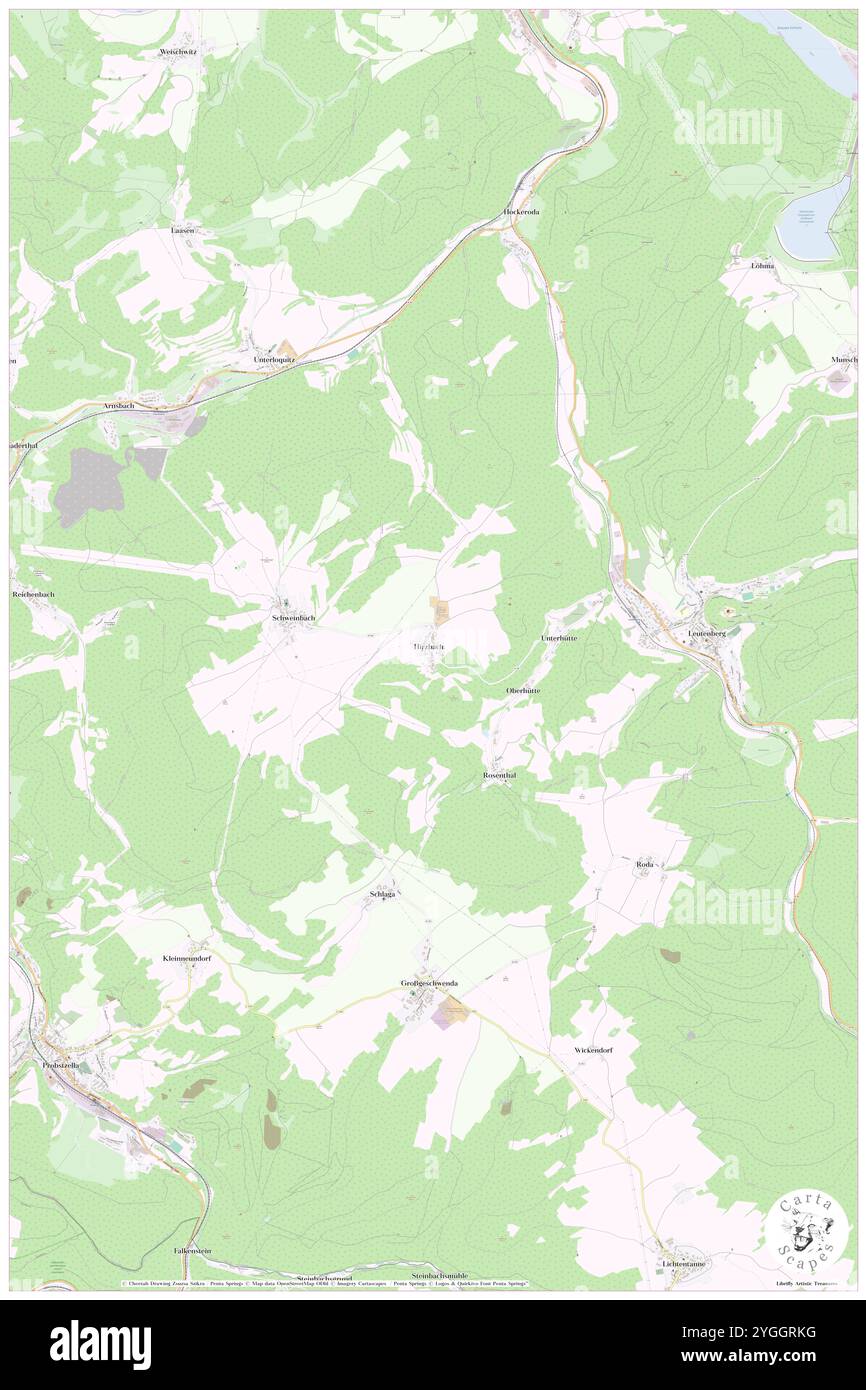 Hirzbach, DE, Deutschland, Thüringen, N 50 33' 44''', N 11 25' 26''', Karte, Cartascapes Map veröffentlicht 2024. Erkunden Sie Cartascapes, eine Karte, die die vielfältigen Landschaften, Kulturen und Ökosysteme der Erde enthüllt. Reisen Sie durch Zeit und Raum und entdecken Sie die Verflechtungen der Vergangenheit, Gegenwart und Zukunft unseres Planeten. Stockfoto