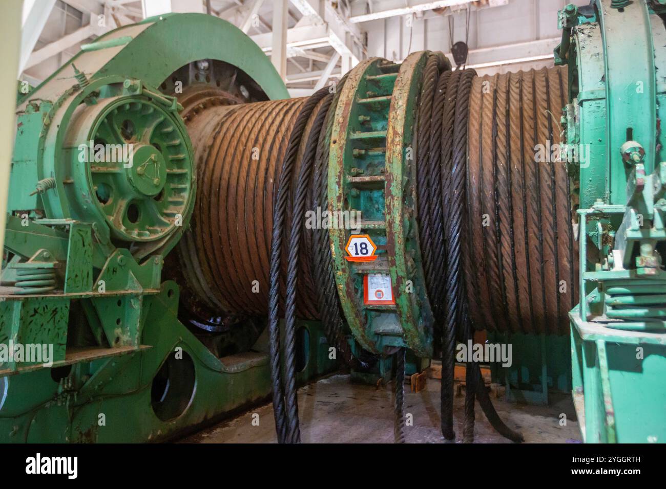 West Mineral, Kansas - der Haupthubzug von Big Brutus, der größten elektrischen Schaufel der Welt. Die Maschine wurde von Bucyrus-Erie für die Pittsburg und gebaut Stockfoto