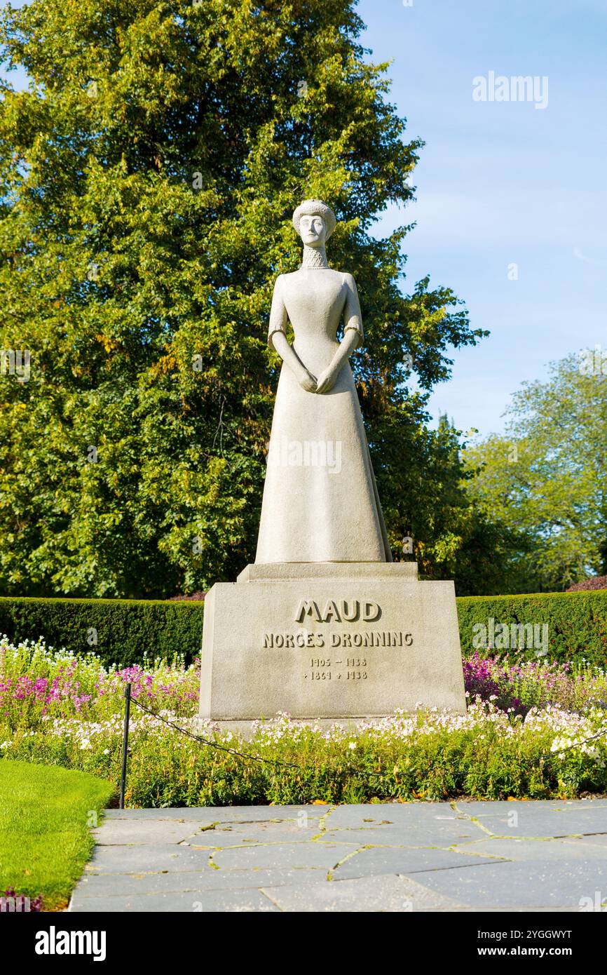 Denkmal für Prinzessin Maud Charlotte Mary Victoria Prinzessin von Wales, Oslo, Norwegen Stockfoto