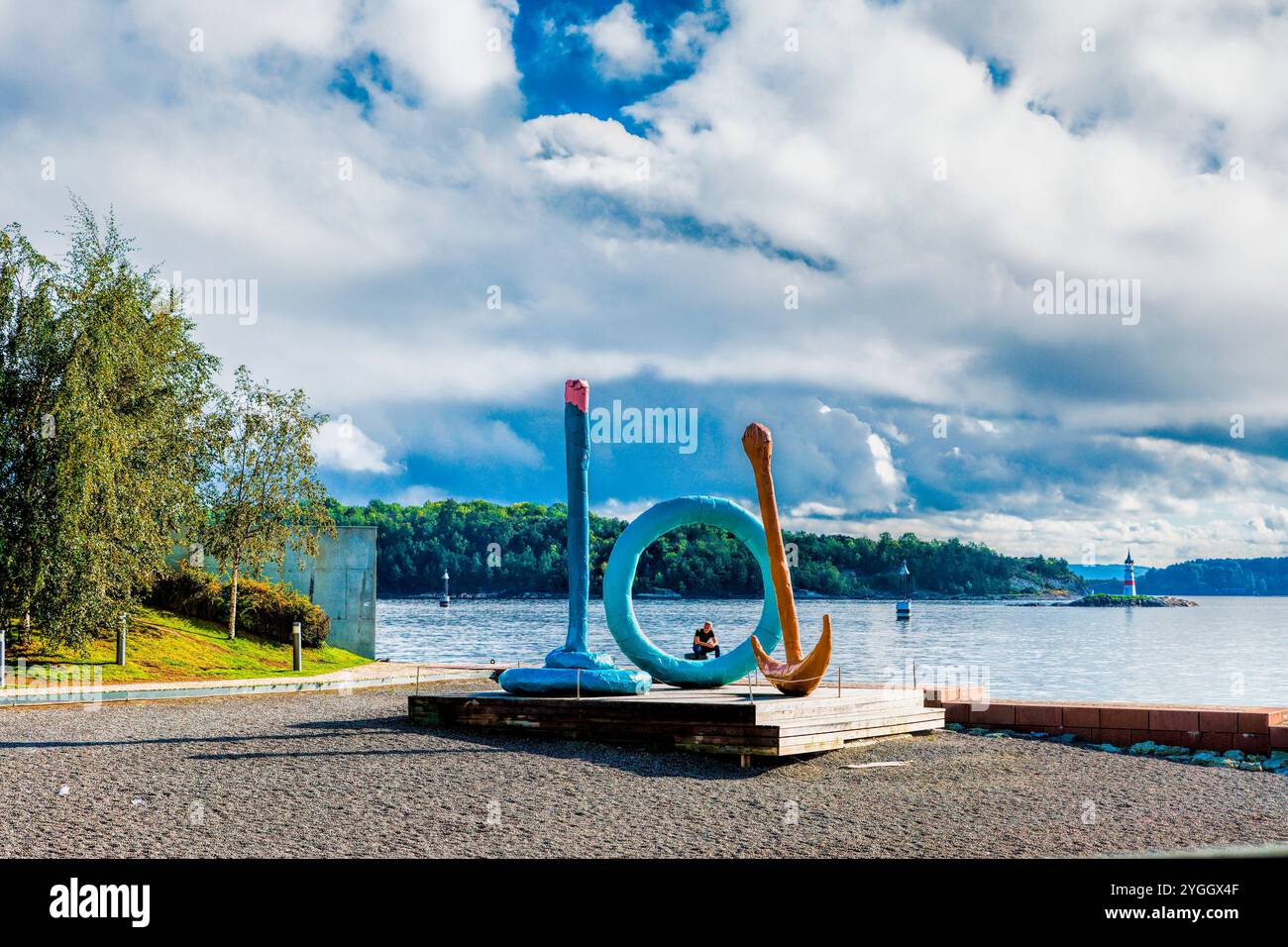 Tjuvholmen Skulpturenpark in Oslo, Norwegen Stockfoto