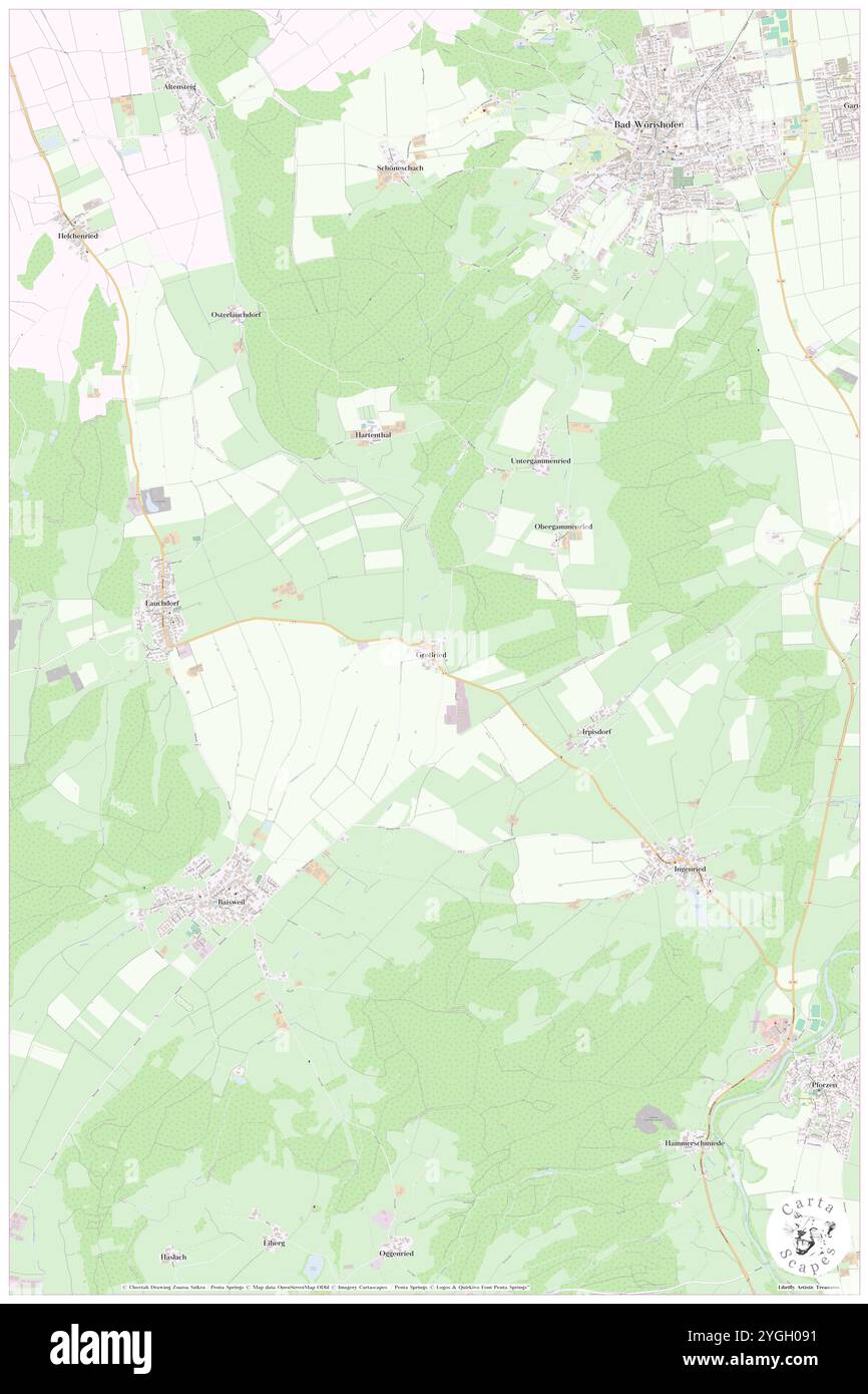 Grossried, Schwaben, DE, Deutschland, Bayern, n 47 57' 50''', N 10 34' 0'', Karte, Cartascapes Map, veröffentlicht 2024. Erkunden Sie Cartascapes, eine Karte, die die vielfältigen Landschaften, Kulturen und Ökosysteme der Erde enthüllt. Reisen Sie durch Zeit und Raum und entdecken Sie die Verflechtungen der Vergangenheit, Gegenwart und Zukunft unseres Planeten. Stockfoto