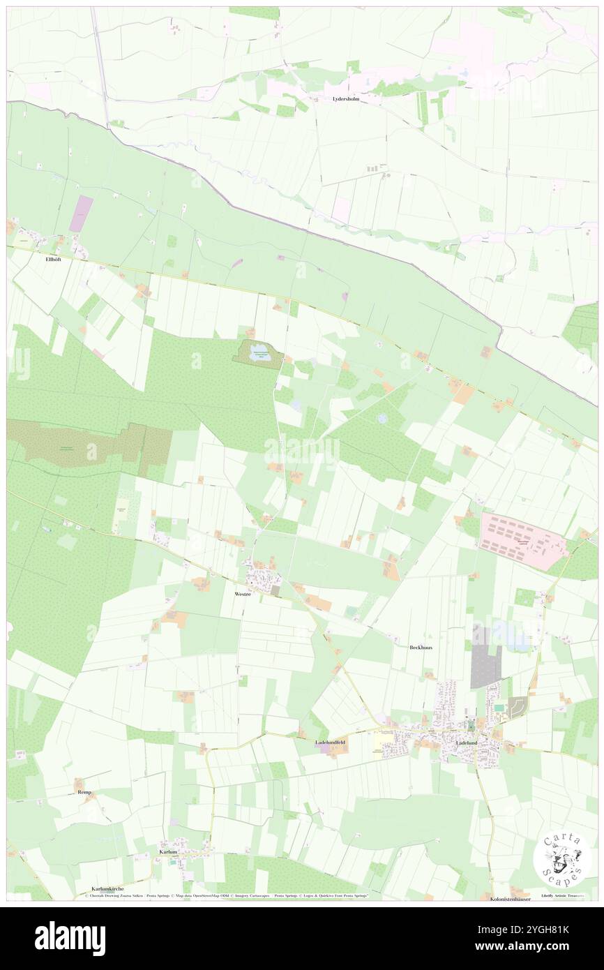 Westre, DE, Deutschland, Schleswig-Holstein, N 54 51' 0'', N 8 58' 59''', Karte, Kartenausgabe 2024. Erkunden Sie Cartascapes, eine Karte, die die vielfältigen Landschaften, Kulturen und Ökosysteme der Erde enthüllt. Reisen Sie durch Zeit und Raum und entdecken Sie die Verflechtungen der Vergangenheit, Gegenwart und Zukunft unseres Planeten. Stockfoto