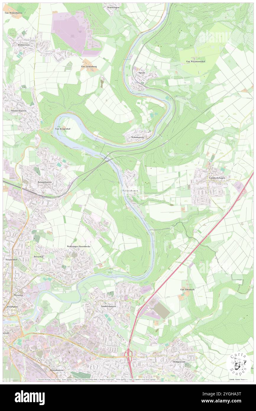 Spiekershausen, DE, Deutschland, Niedersachsen, N 51 20' 58''', N 9 33' 35''', Karte, Cartascapes Map veröffentlicht 2024. Erkunden Sie Cartascapes, eine Karte, die die vielfältigen Landschaften, Kulturen und Ökosysteme der Erde enthüllt. Reisen Sie durch Zeit und Raum und entdecken Sie die Verflechtungen der Vergangenheit, Gegenwart und Zukunft unseres Planeten. Stockfoto