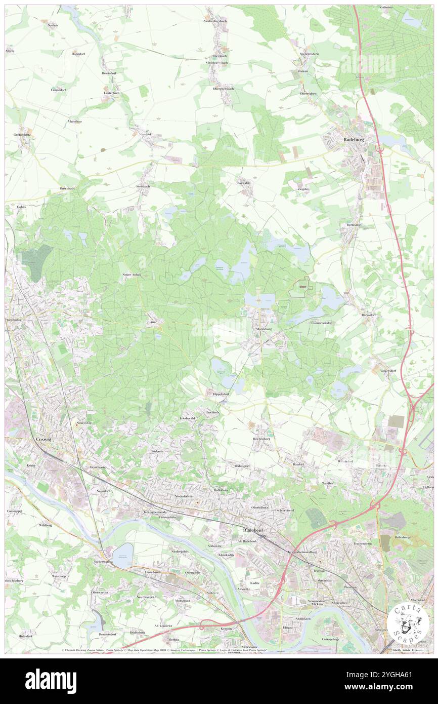 Moritzburg, DE, Deutschland, Sachsen, N 51 9' 20''', N 13 41' 0''', Karte, Cartascapes Map, veröffentlicht 2024. Erkunden Sie Cartascapes, eine Karte, die die vielfältigen Landschaften, Kulturen und Ökosysteme der Erde enthüllt. Reisen Sie durch Zeit und Raum und entdecken Sie die Verflechtungen der Vergangenheit, Gegenwart und Zukunft unseres Planeten. Stockfoto