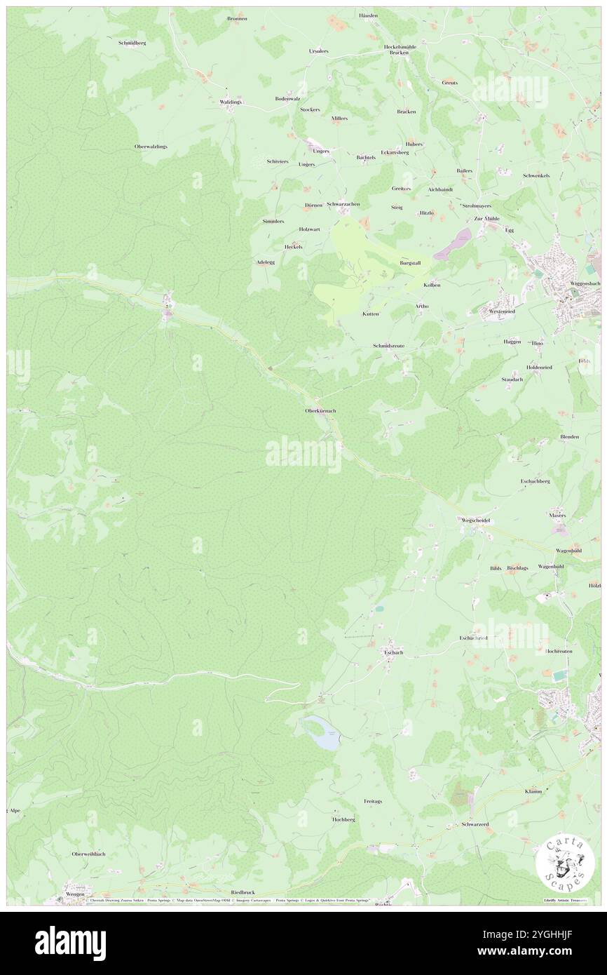 Große Goldach, DE, Deutschland, Bayern, N 47 43' 39''', N 10 11' 13''', Karte, Cartascapes Map, veröffentlicht 2024. Erkunden Sie Cartascapes, eine Karte, die die vielfältigen Landschaften, Kulturen und Ökosysteme der Erde enthüllt. Reisen Sie durch Zeit und Raum und entdecken Sie die Verflechtungen der Vergangenheit, Gegenwart und Zukunft unseres Planeten. Stockfoto