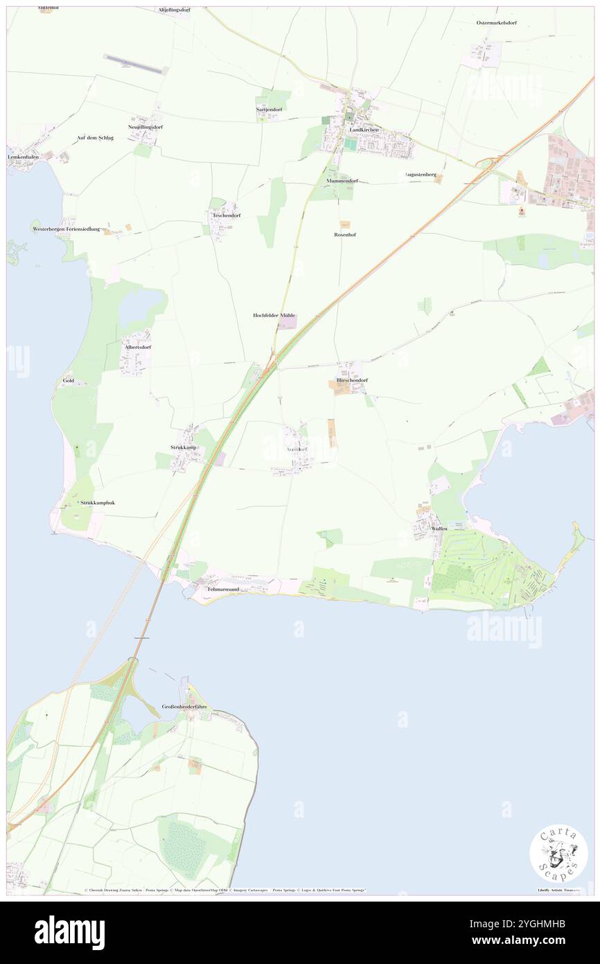 Avendorf, DE, Deutschland, Schleswig-Holstein, N 54 25' 2''', N 11 8' 16''', Karte, Karte, Kartenausgabe 2024. Erkunden Sie Cartascapes, eine Karte, die die vielfältigen Landschaften, Kulturen und Ökosysteme der Erde enthüllt. Reisen Sie durch Zeit und Raum und entdecken Sie die Verflechtungen der Vergangenheit, Gegenwart und Zukunft unseres Planeten. Stockfoto