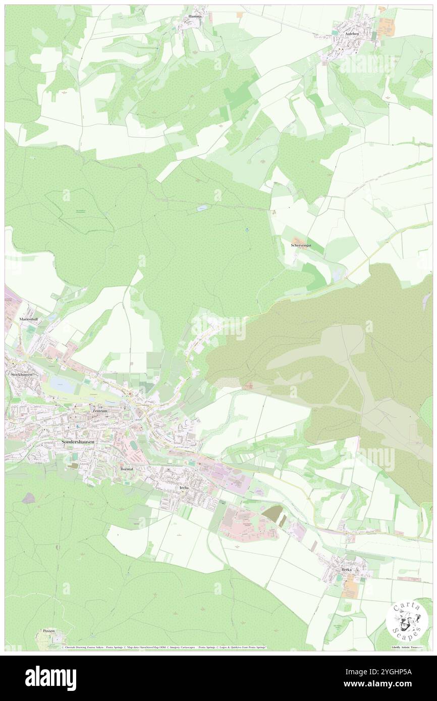 Kuhberg, DE, Deutschland, Thüringen, N 51 22' 59''', N 10 54' 0''', Karte, Karte, Kartenbild 2024 veröffentlicht. Erkunden Sie Cartascapes, eine Karte, die die vielfältigen Landschaften, Kulturen und Ökosysteme der Erde enthüllt. Reisen Sie durch Zeit und Raum und entdecken Sie die Verflechtungen der Vergangenheit, Gegenwart und Zukunft unseres Planeten. Stockfoto