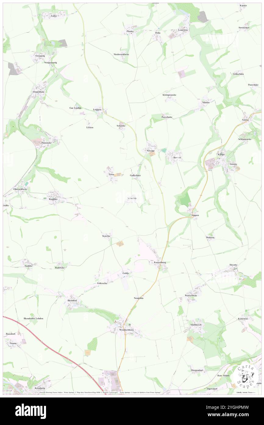 Schrebitz, DE, Deutschland, Sachsen, N 51 6' 34''', N 13 20' 42''', Karte, Cartascapes Map 2024 veröffentlicht. Erkunden Sie Cartascapes, eine Karte, die die vielfältigen Landschaften, Kulturen und Ökosysteme der Erde enthüllt. Reisen Sie durch Zeit und Raum und entdecken Sie die Verflechtungen der Vergangenheit, Gegenwart und Zukunft unseres Planeten. Stockfoto