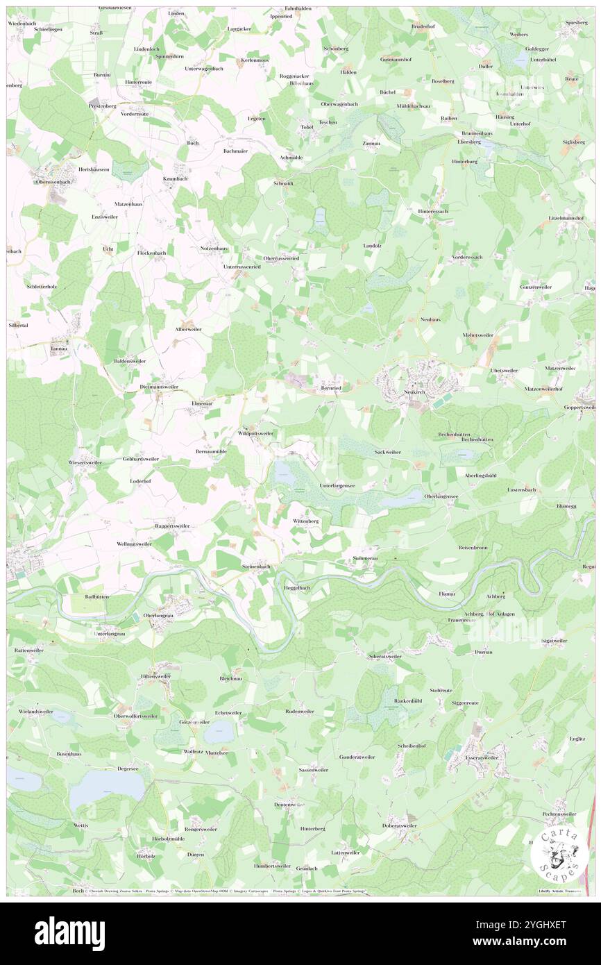 Kreuzweiher, DE, Deutschland, Baden-Württemberg, N 47 38' 59''', N 9 40' 59''', Karte, Cartascapes Map veröffentlicht 2024. Erkunden Sie Cartascapes, eine Karte, die die vielfältigen Landschaften, Kulturen und Ökosysteme der Erde enthüllt. Reisen Sie durch Zeit und Raum und entdecken Sie die Verflechtungen der Vergangenheit, Gegenwart und Zukunft unseres Planeten. Stockfoto