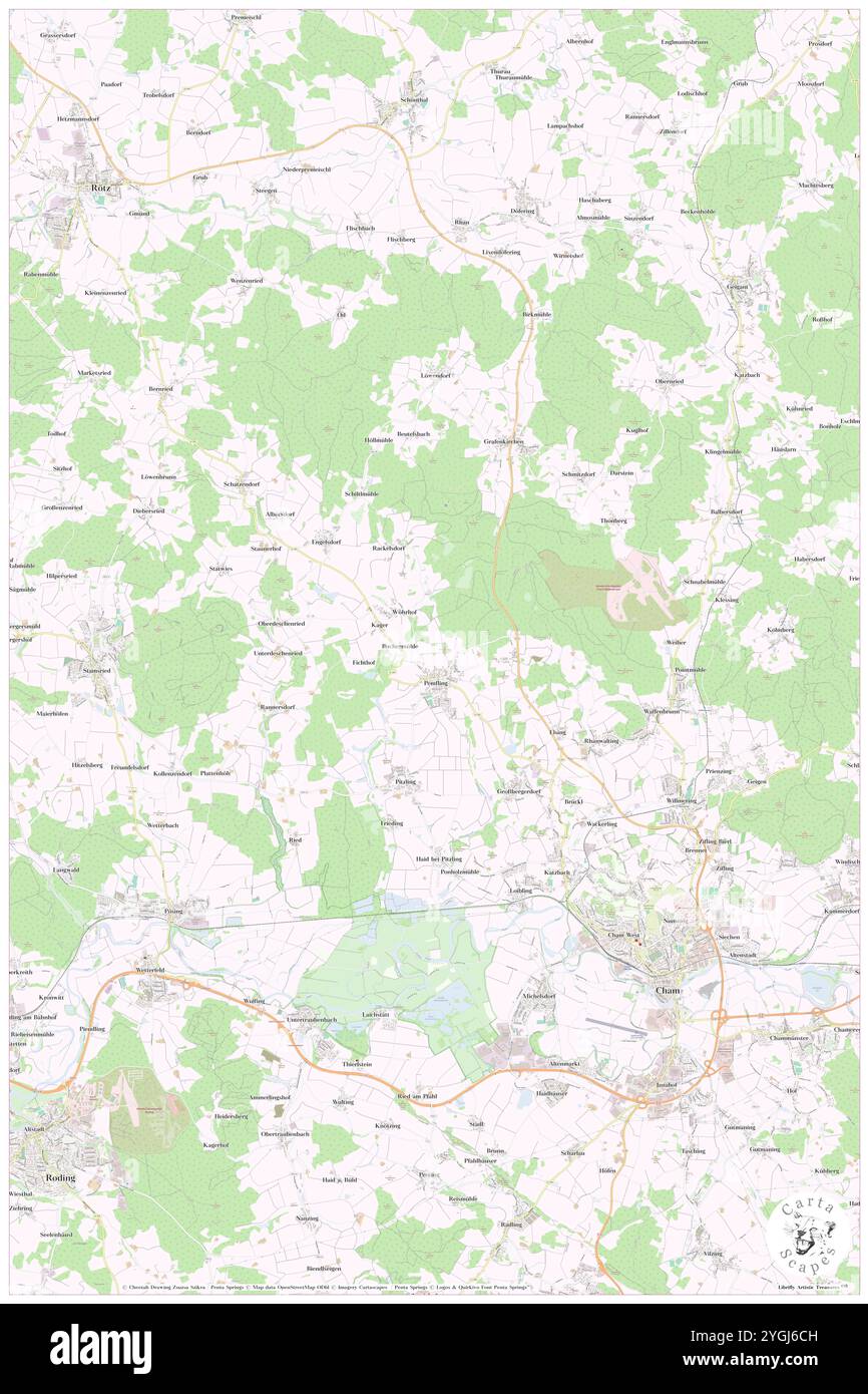 Pemfling, Oberpfalz, DE, Deutschland, Bayern, n 49 16' 0''', N 12 37' 0'', Karte, Cartascapes Map, veröffentlicht 2024. Erkunden Sie Cartascapes, eine Karte, die die vielfältigen Landschaften, Kulturen und Ökosysteme der Erde enthüllt. Reisen Sie durch Zeit und Raum und entdecken Sie die Verflechtungen der Vergangenheit, Gegenwart und Zukunft unseres Planeten. Stockfoto