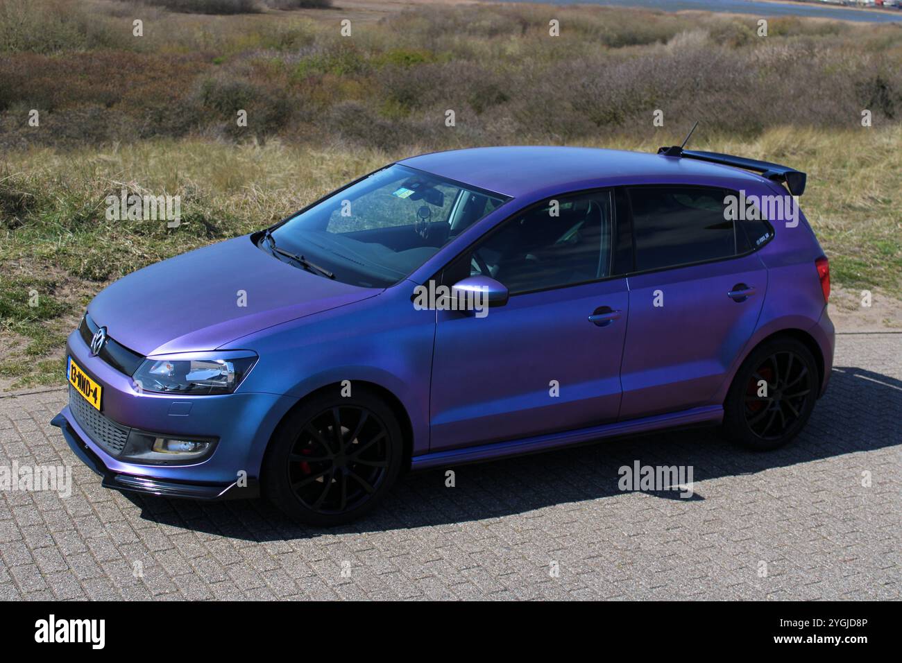Volkswagen Polo, außergewöhnliches Auto und Farbe Stockfoto