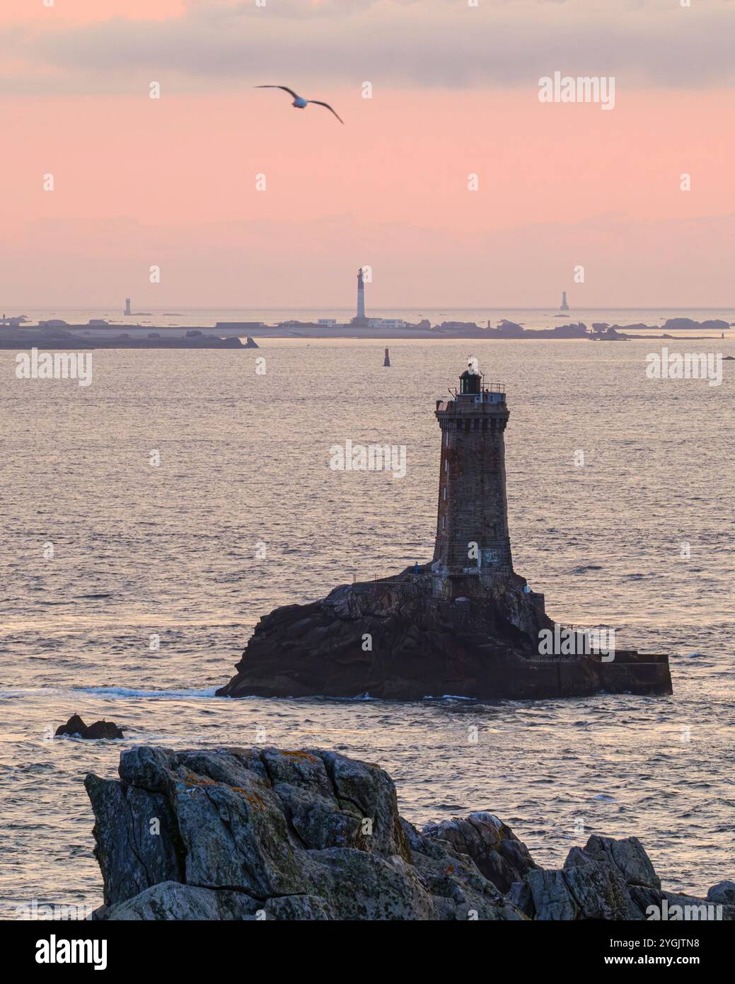 Abendliche Atmosphäre im Pointe du Raz Stockfoto