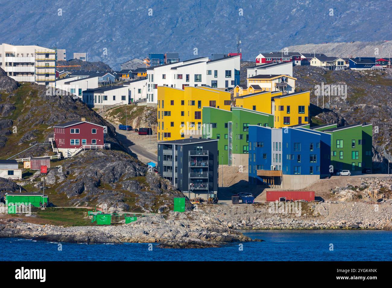 Apartments, Nuuk, Gemeinde Sermersooq, Grönland, Königreich Dänemark Stockfoto