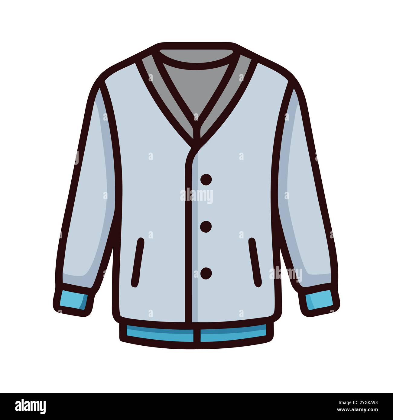 Einfache Vektor-Illustration einer Strickjacke , in einem einfachen und klaren Stil, für Business- und Modegrafiken. Kleidung flach Illustration. Stock Vektor