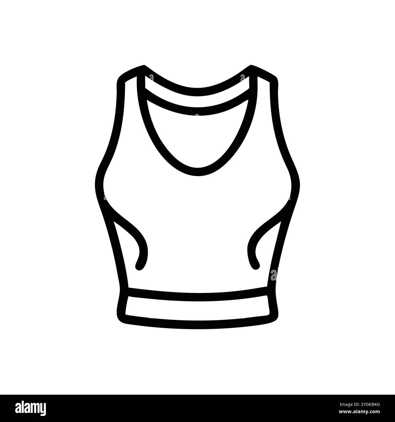 Einfache Vektorgrafik eines Crop Top in einem einfachen und klaren Stil für Business- und Modegrafiken. Kleidung flach Illustration. Stock Vektor