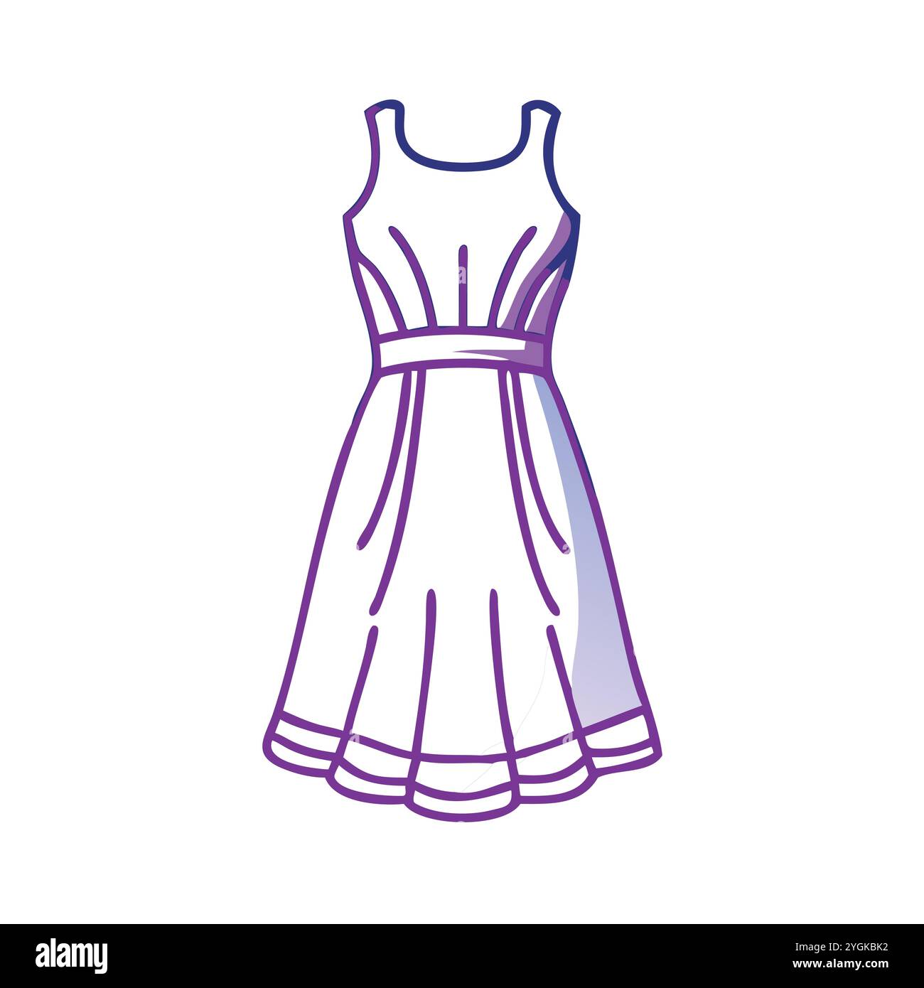 Einfache Vektor-Illustration eines Empire Taille Kleid , in einem einfachen und sauberen Stil, für Business und Mode Grafiken. Kleidung flach Illustration. Stock Vektor