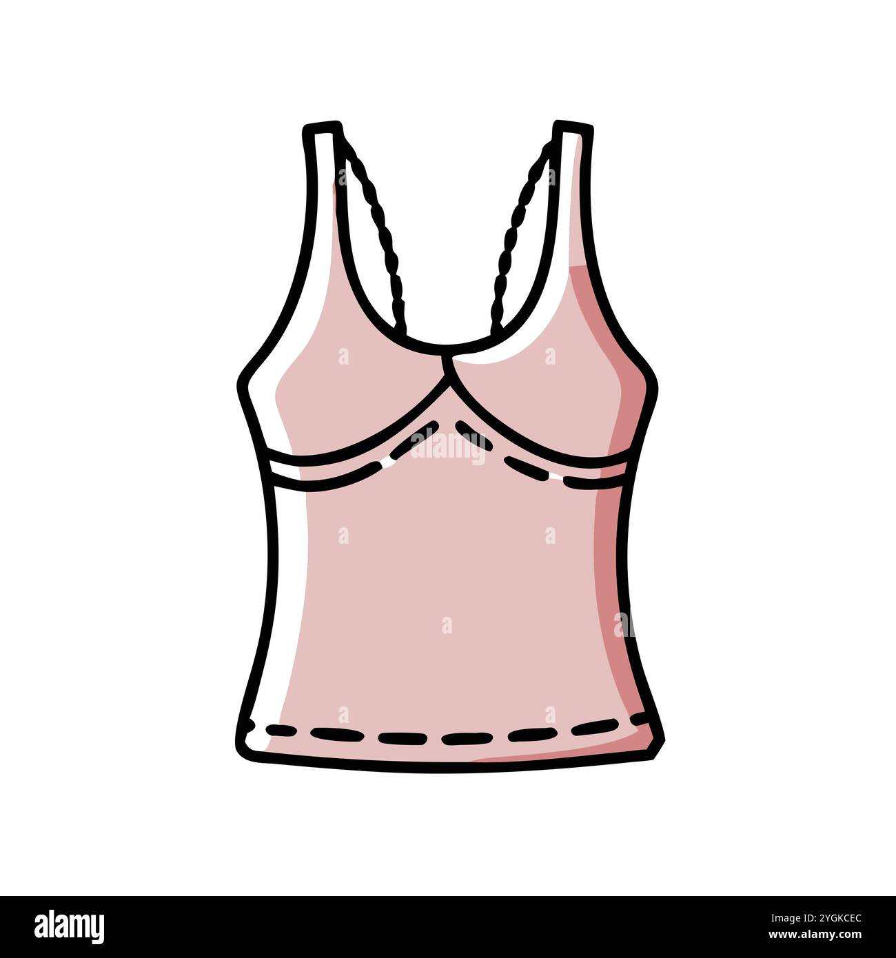 Einfache Vektor-Illustration eines Neckholder-Top , in einem einfachen und klaren Stil, für Business- und Modegrafiken. Kleidung flach Illustration. Stock Vektor