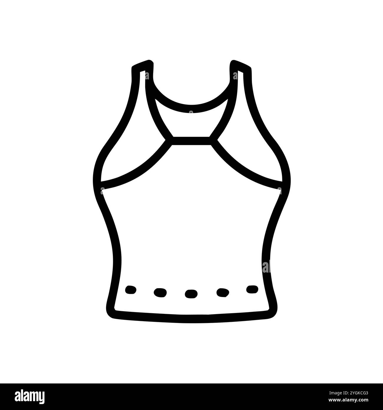 Einfache Vektor-Illustration eines Neckholder-Top , in einem einfachen und klaren Stil, für Business- und Modegrafiken. Kleidung flach Illustration. Stock Vektor