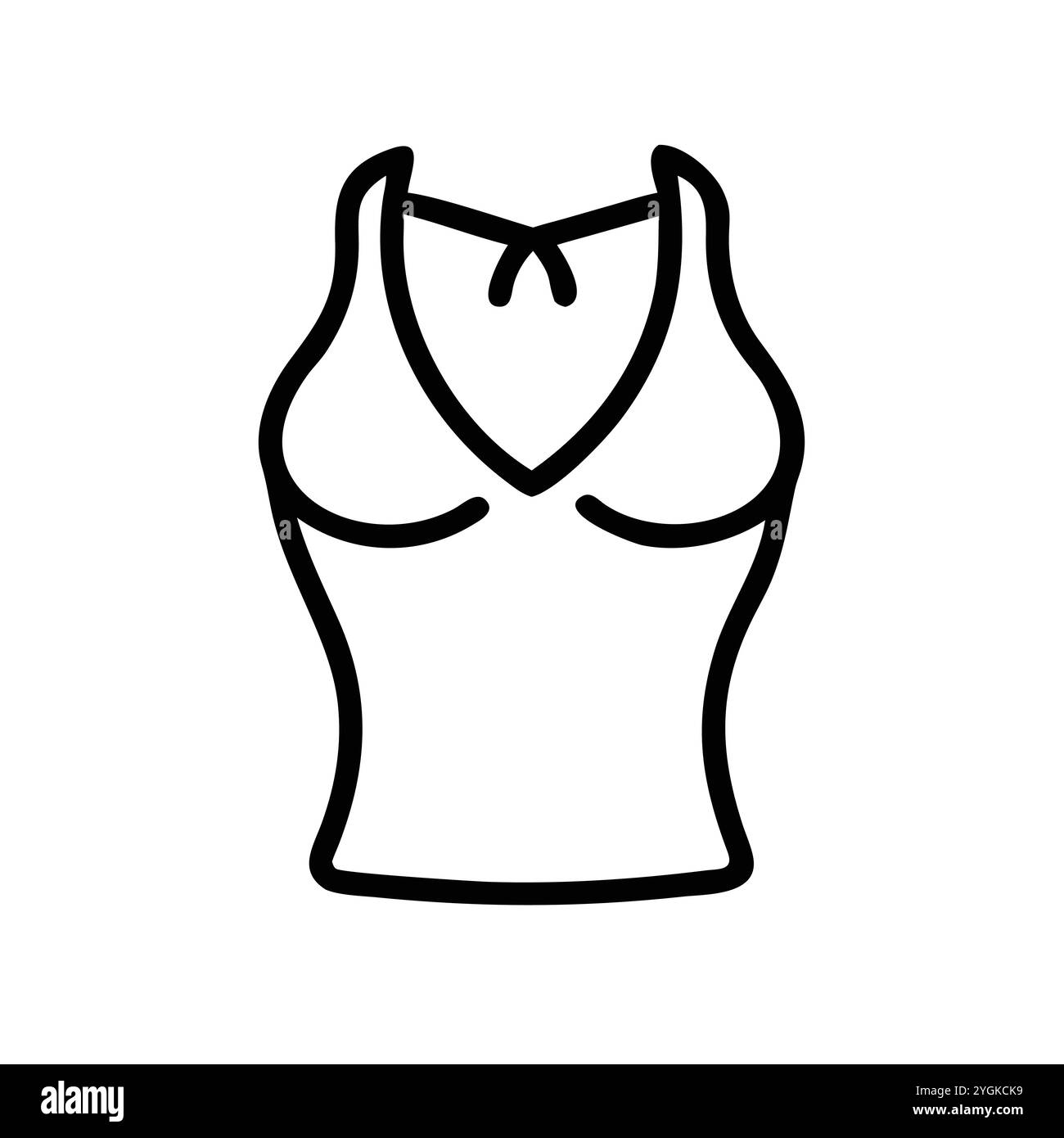 Einfache Vektor-Illustration eines Neckholder-Top , in einem einfachen und klaren Stil, für Business- und Modegrafiken. Kleidung flach Illustration. Stock Vektor