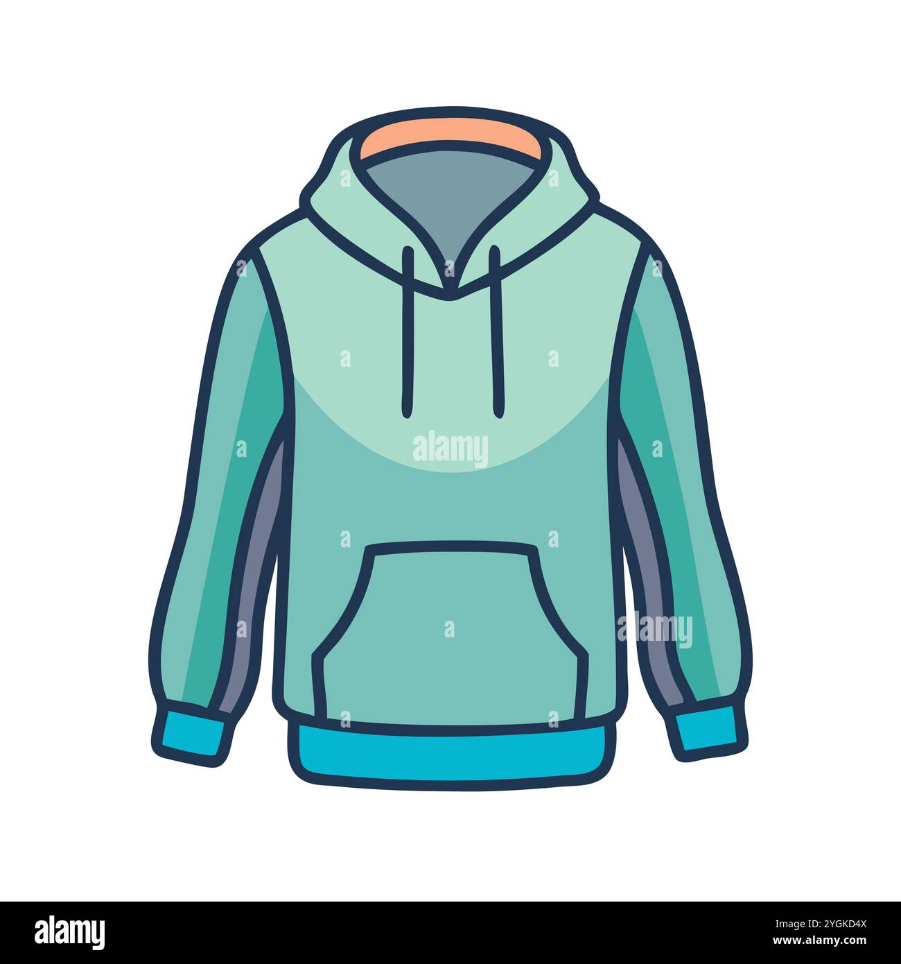 Einfache Vektor-Illustration eines Hoodies , in einem einfachen und klaren Stil, für Business- und Modegrafiken. Kleidung flach Illustration. Stock Vektor