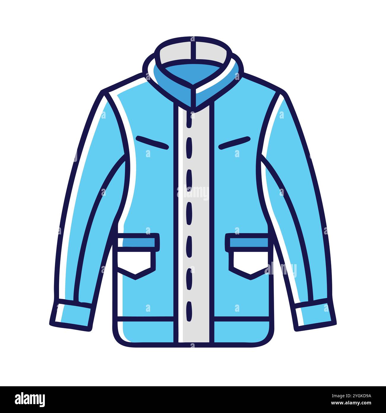 Einfache Vektor-Illustration einer Jacke , in einem einfachen und klaren Stil, für Business- und Modegrafiken. Kleidung flach Illustration. Stock Vektor