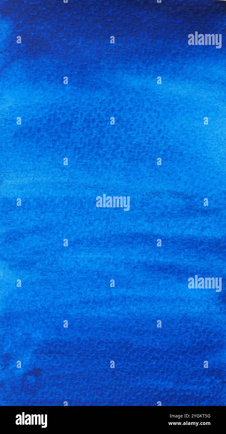 Abstrakter Hintergrund und Texturmuster blau ein Farbfluss, Illustration Aquarell handgezeichnet und auf Papier gemalt Stockfoto