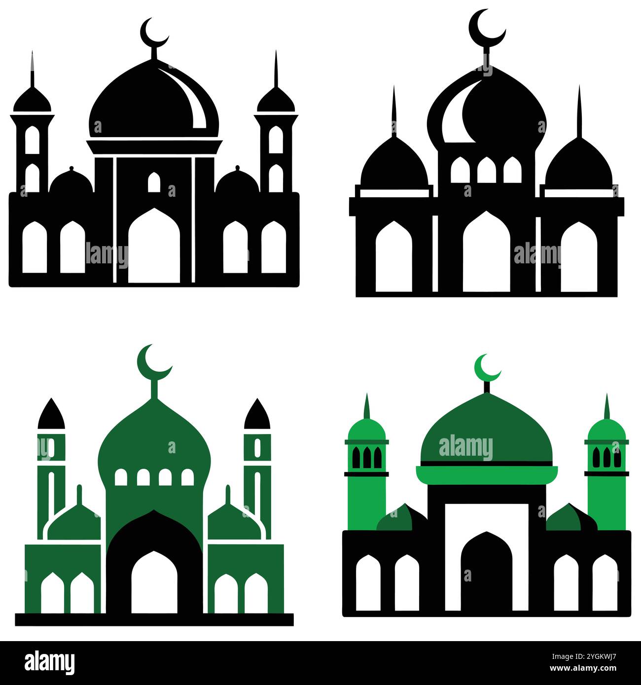 Moschee Icon Vektor Kunst Illustration auf einem weißen Hintergrund Stock Vektor