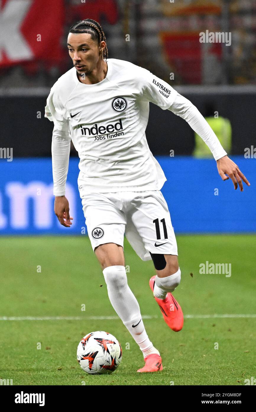 Frankfurt, Deutschland. November 2024. Fussball UEFA Europa League 4. Spieltag Eintracht Frankfurt - Rigas FS am 24.10.2024 im Deutschen Bank Park in Frankfurt Hugo Ekitike ( Frankfurt ) Foto: Revierfoto Credit: ddp Media GmbH/Alamy Live News Stockfoto