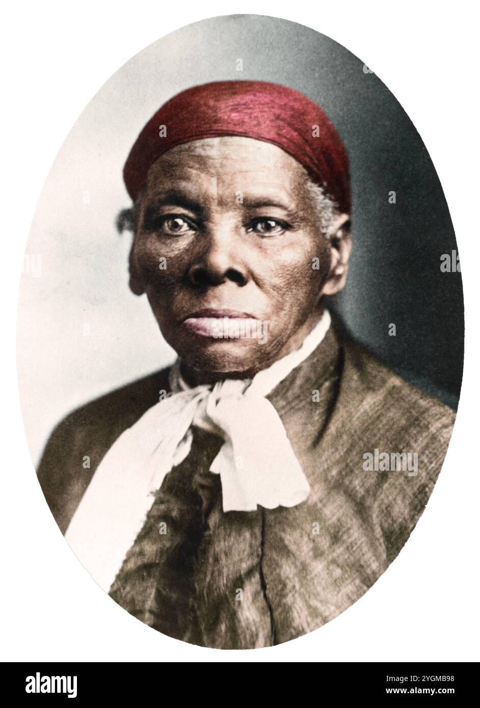 Ein großes Albumenfoto von Harriet Tubman (um 86), erstellt 1908 von den Tabby Studios in Auburn, NY. Nicht identifizierter Fotograf. Stockfoto