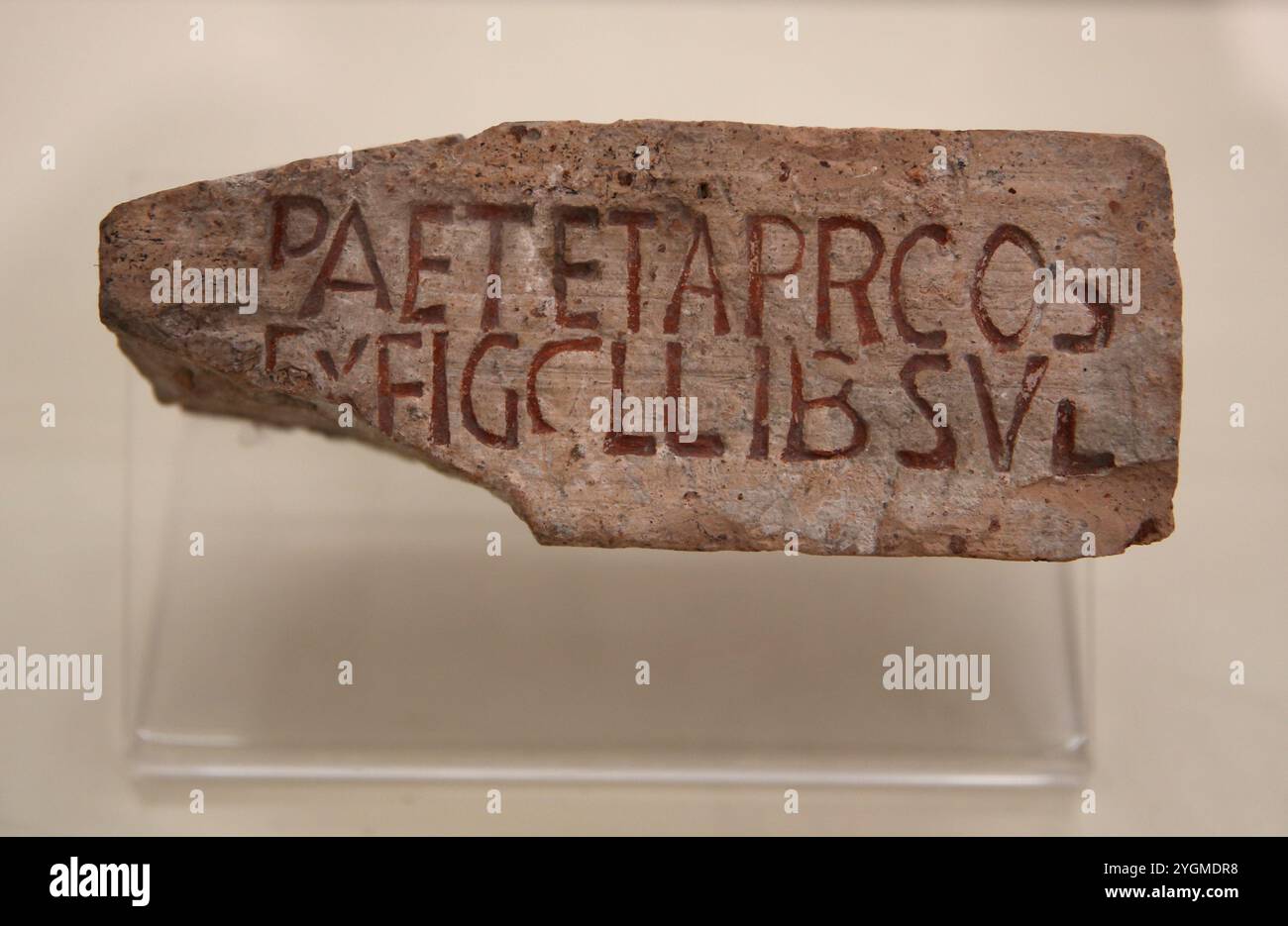 Römische Ära. Lateinische Inschrift. Details. Nationales Römisches Museum. Italien. Stockfoto