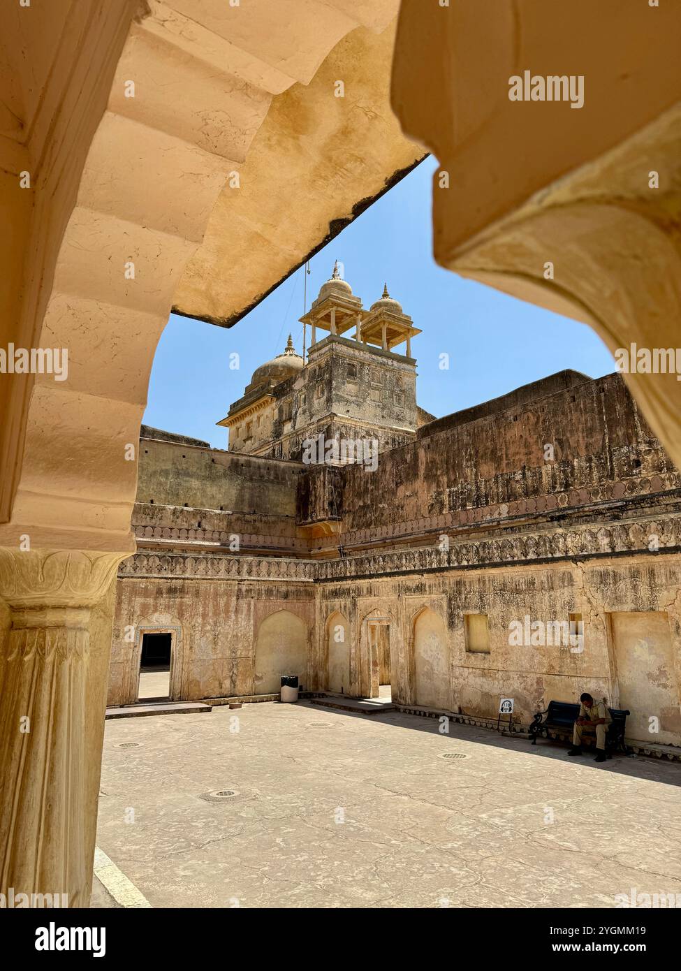 Amber (Amer) Fort - UNESCO-Weltkulturerbe, Jaipur, Rajasthan, Indien - Smartphone-aufgenommenes Stockfoto