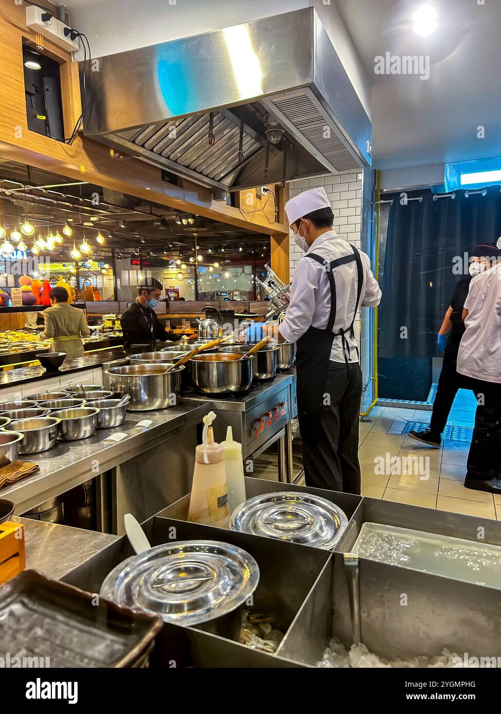 Bangkok, Thailand, 'Don Mueang Airport', Japanisches Restaurant Schild, Buffetessen, Küchenchef « You & i » Stockfoto