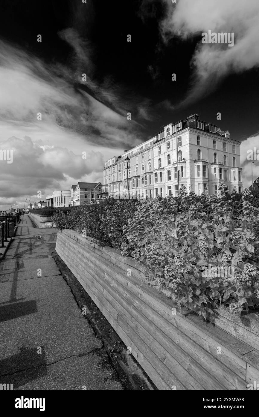 Gästehäuser und Hotels an der Promenade in Bridlington Town, East Yorkshire, England, Großbritannien Stockfoto