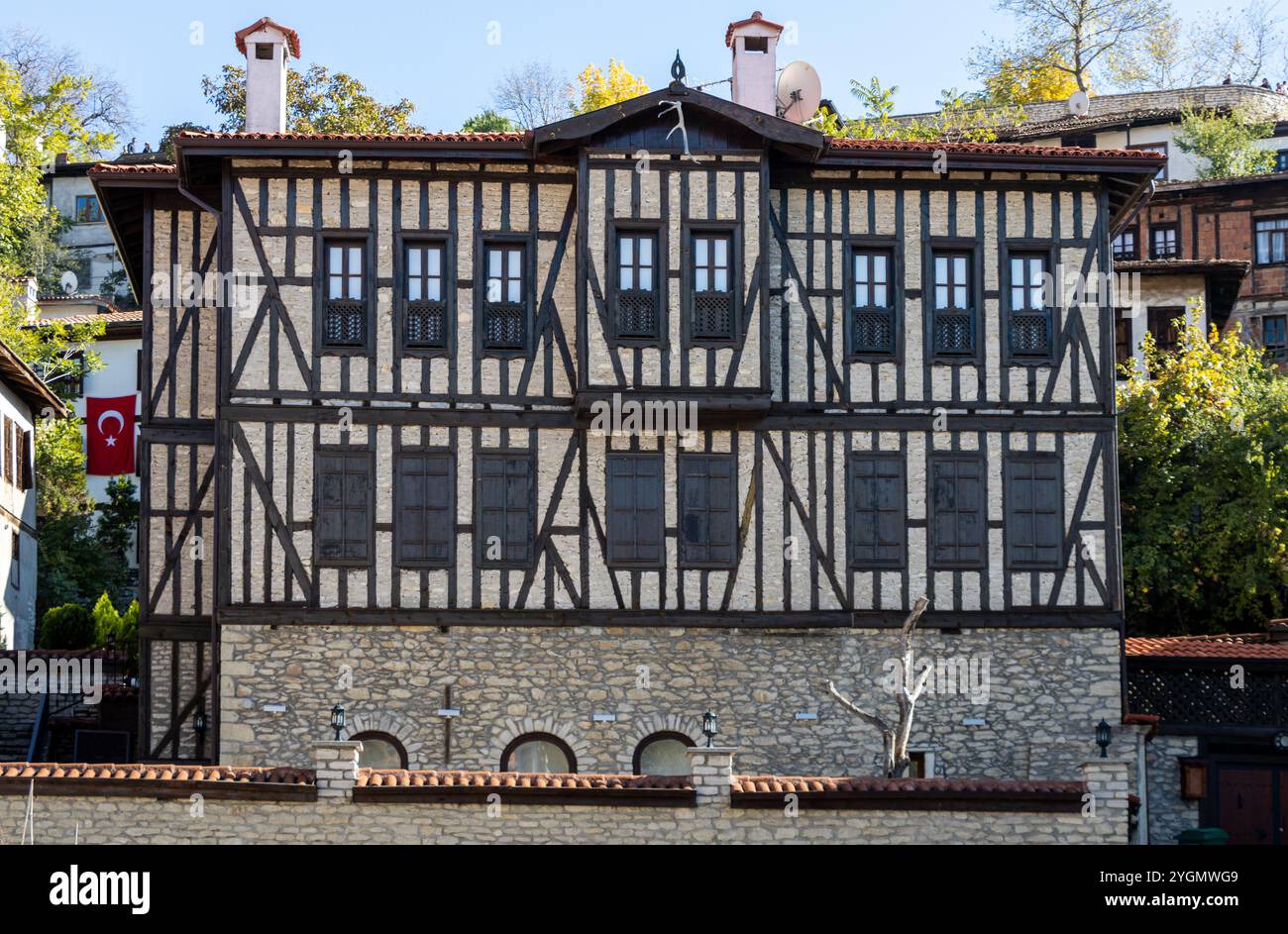 Safranbolu, berühmt für seine klassisch-osmanischen Architekturhäuser, ist ein touristisches Viertel in der Provinz Karabük, die zum UNESCO-Weltkulturerbe gehört Stockfoto