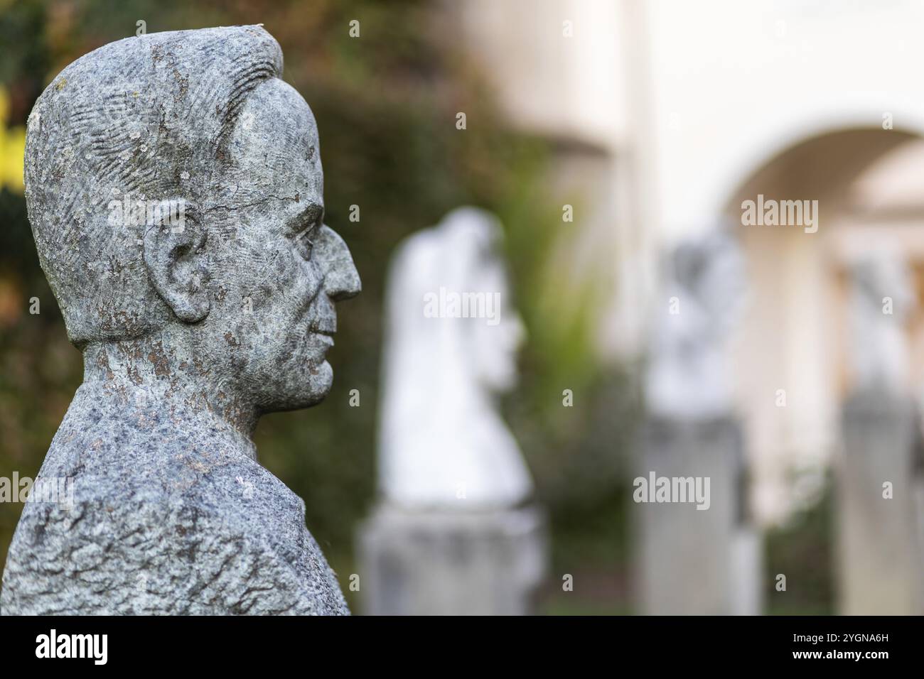 Büste von Peter Rosegger in Schloss Hof, Graz, Steiermark, Austria, Europe Stockfoto