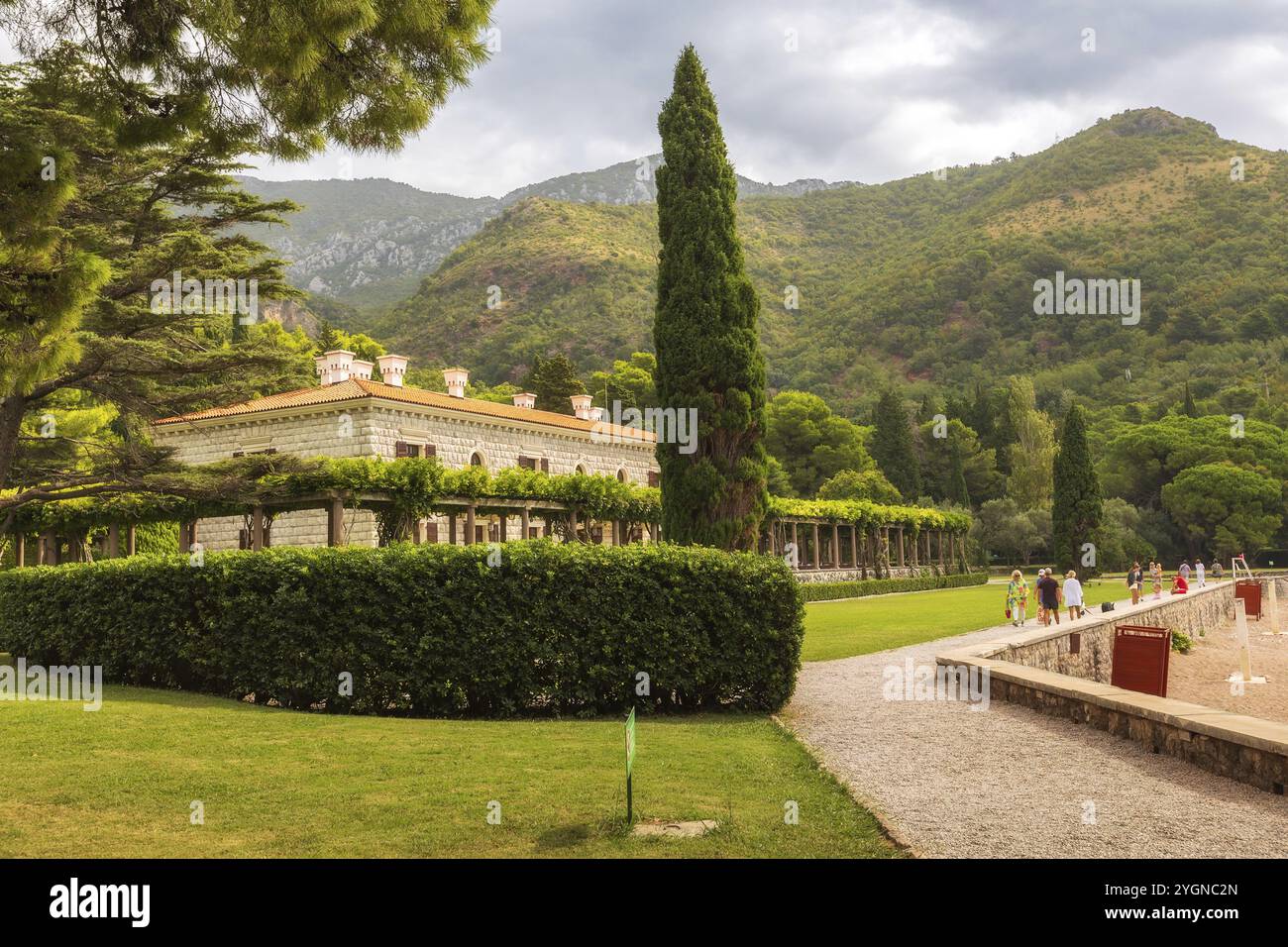 Sveti Stefan, Montenegro, 22. September 2023: Villa Milocer im Luxushotel Aman Resort, Europa Stockfoto