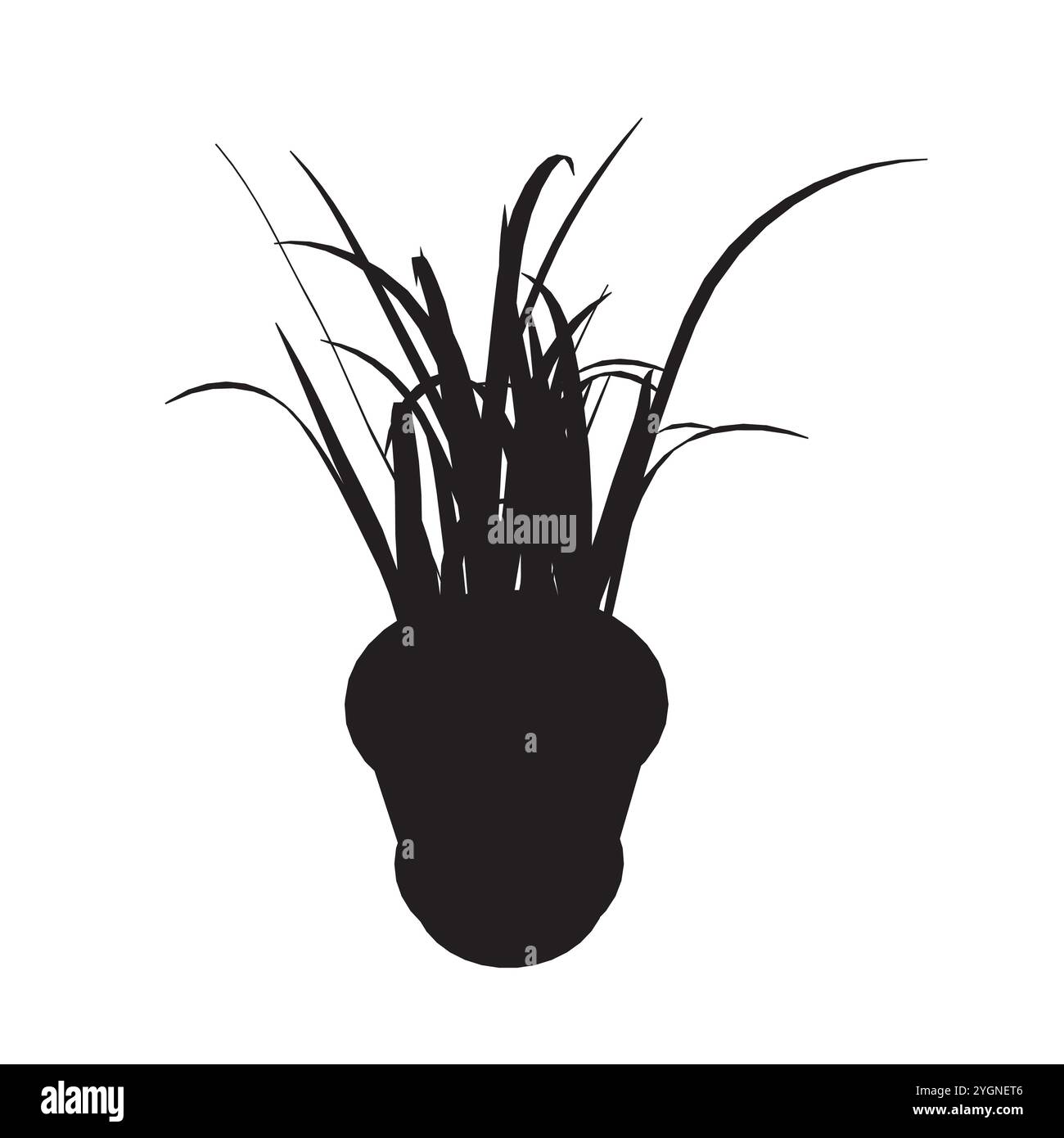 Topfpflanze Vektor-Illustration schwarz Silhouette Stock Vektor