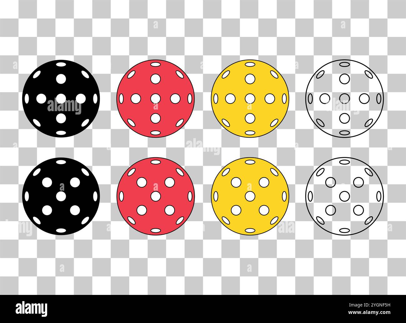 Set von Pickleball Racket Sport, Indoor Ball Paddle Symbol, Web Flat Symbol Vektor . Stock Vektor