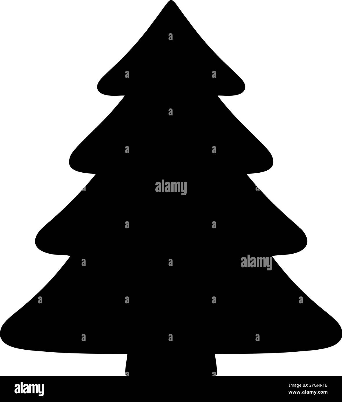 Silhouette Des Weihnachtsbaums. Weihnachtsbaum. Baumhintergrund. Symbol Isolierter Strukturbaum. Stock Vektor