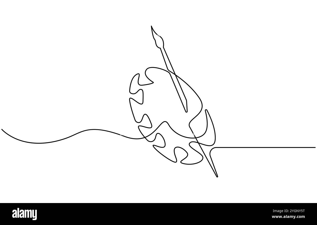 Farbpalette Linienzeichnung, Symbol „Farbpalette Linie“ mit bearbeitbarer Kontur Stock Vektor